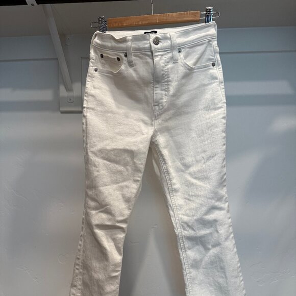J. Crew Petite White High Rise Crop Flare Crop Jean - Picture 2 of 5